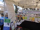 SEPS focuses mainly on scientific meetings, but our occasional booths at events for the general public always elicit interest and favorable comment. The copy (bottom of pic) of the renowned 2015 book, Overpopulation, Overdevelopment, Overshoot, was gifted to the San Diego chapter of the Sierra Club which was operating an adjacent booth.<br><br>Encinitas Environment Day, Encinitas CA, May 2015.